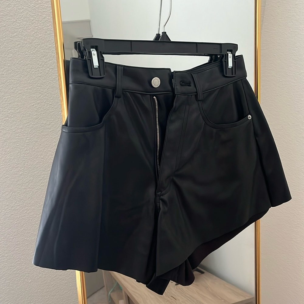 WeWoreWhat Leather Flutter shorts